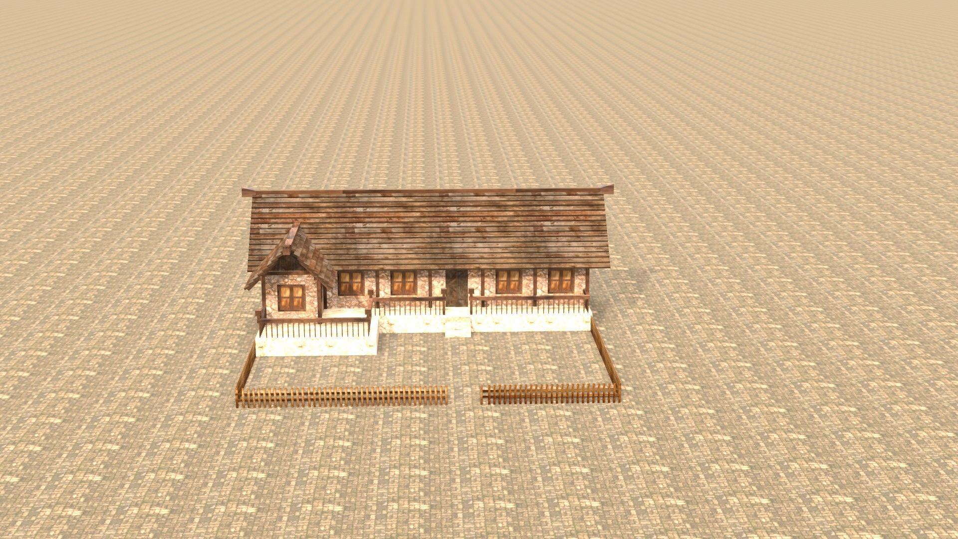 Low poly medieval mansion model Low-poly 3D model_17