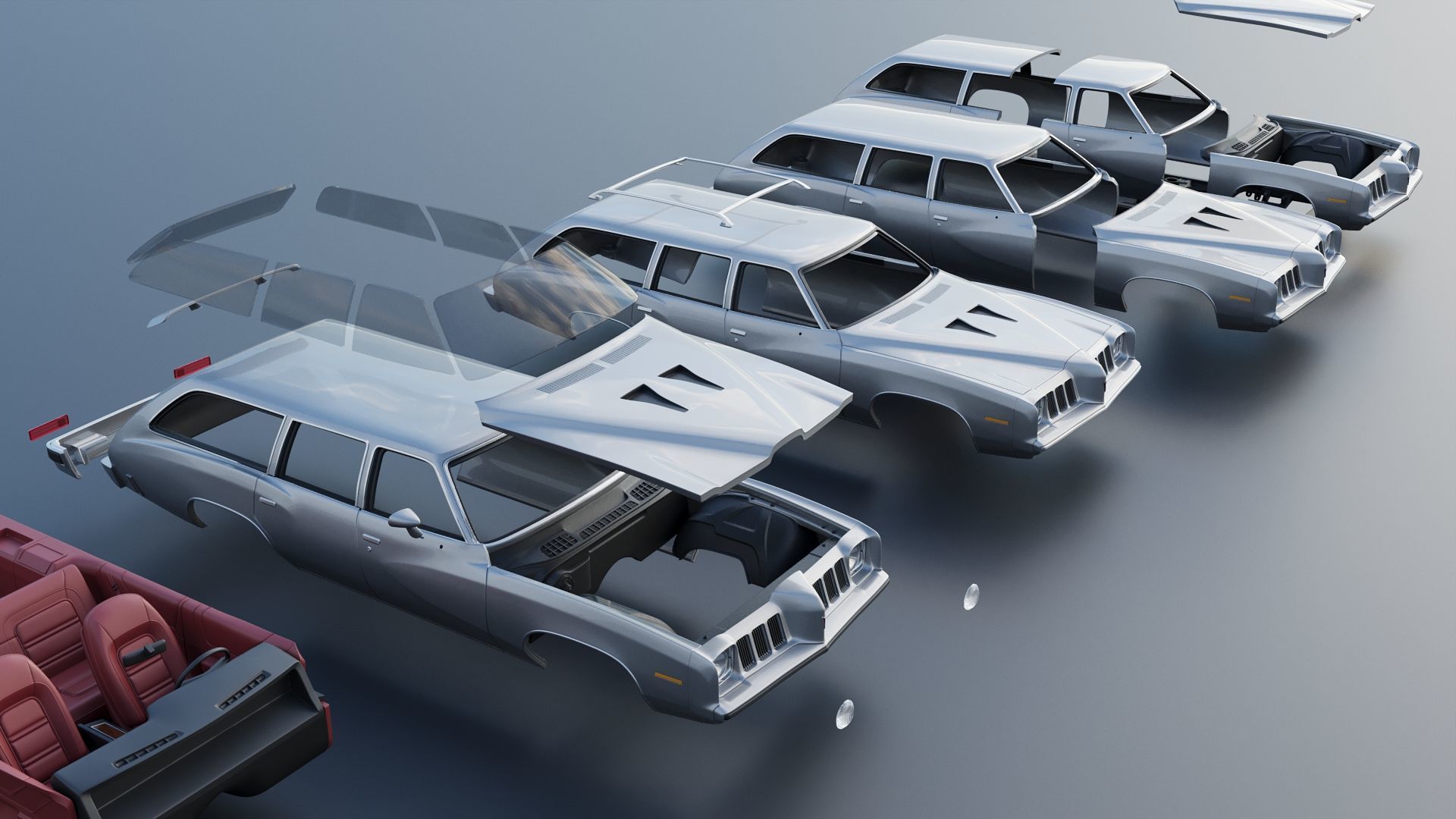 Pontiac Grand Am Station Wagon 1973  3D print model_21