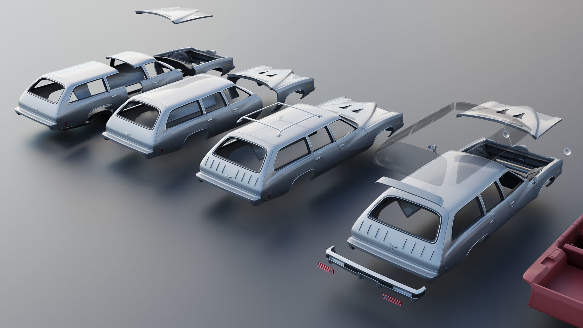 Pontiac Grand Am Station Wagon 1973  3D print model_19