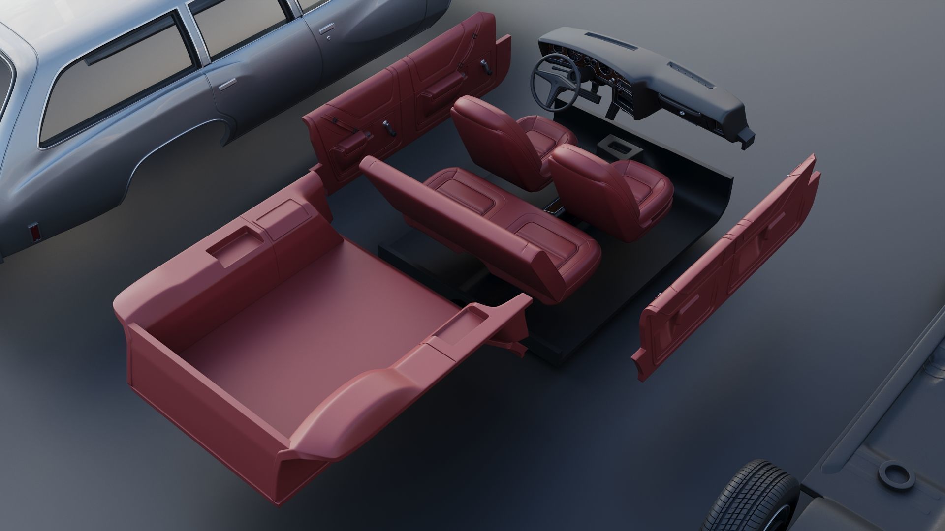 Pontiac Grand Am Station Wagon 1973  3D print model_25