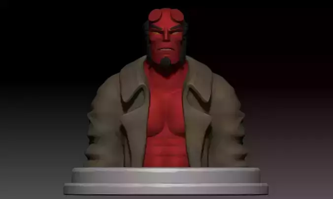 Stylized Hellboy Bust 3D Print model