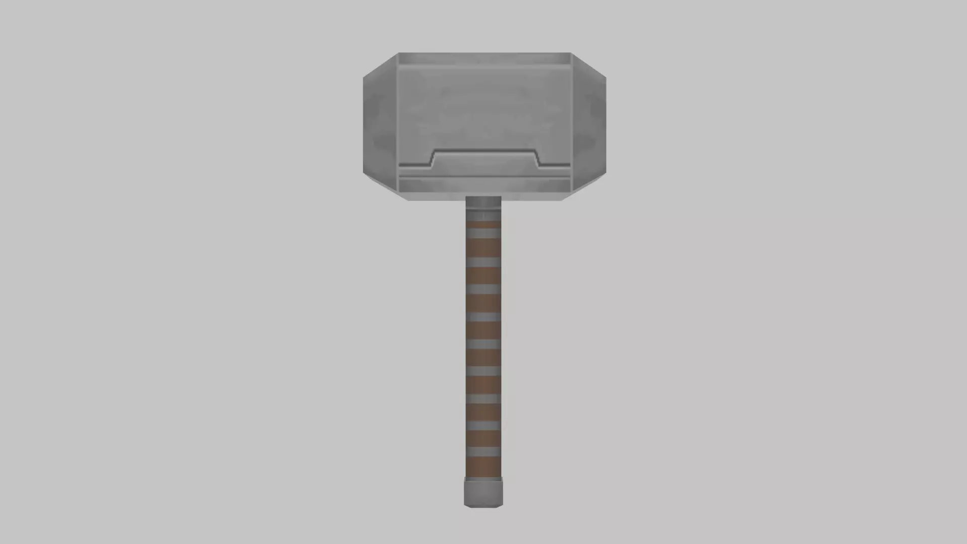 Thor Hammer Low Poly Low-poly 3D model_0