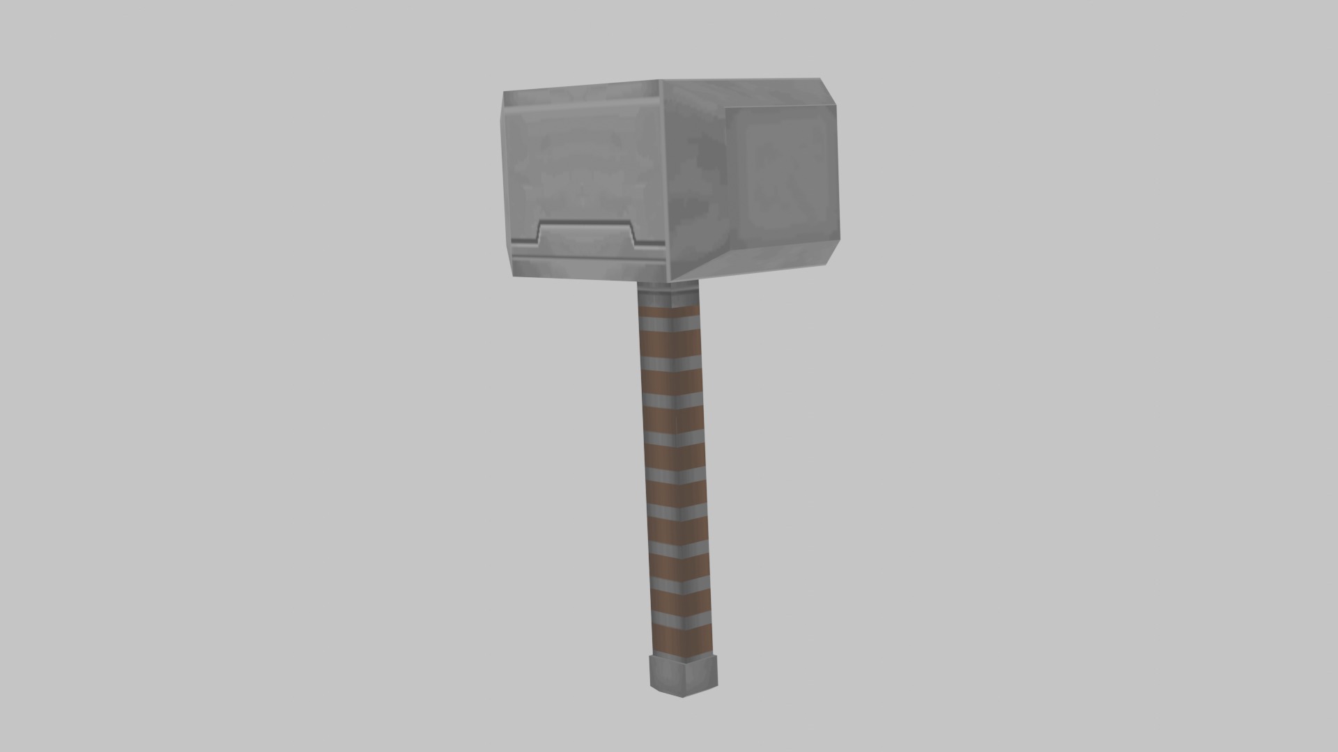 Thor Hammer Low Poly Low-poly 3D model_1