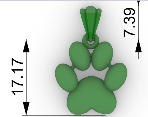 Dog Paw Print Pendant Hollow Footprint Necklace Memorial Jewelry 3D print model_21