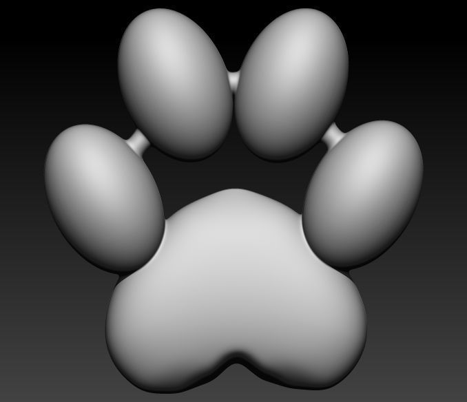 Dog Paw Print Pendant Hollow Footprint Necklace Memorial Jewelry 3D print model_18