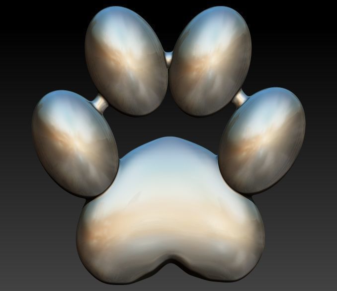 Dog Paw Print Pendant Hollow Footprint Necklace Memorial Jewelry 3D print model_19