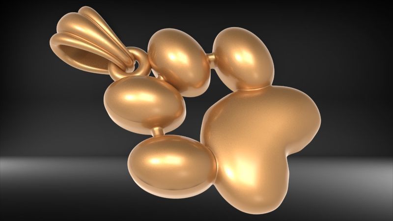 Dog Paw Print Pendant Hollow Footprint Necklace Memorial Jewelry 3D print model_26