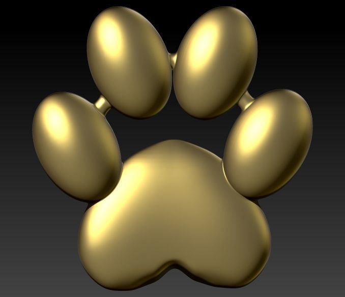 Dog Paw Print Pendant Hollow Footprint Necklace Memorial Jewelry 3D print model_16