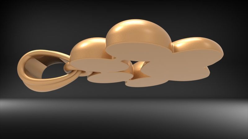 Dog Paw Print Pendant Hollow Footprint Necklace Memorial Jewelry 3D print model_14