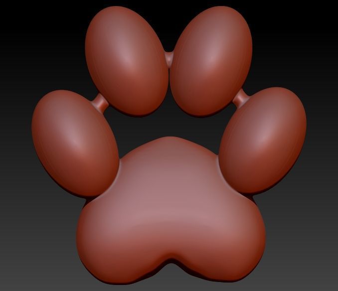 Dog Paw Print Pendant Hollow Footprint Necklace Memorial Jewelry 3D print model_17