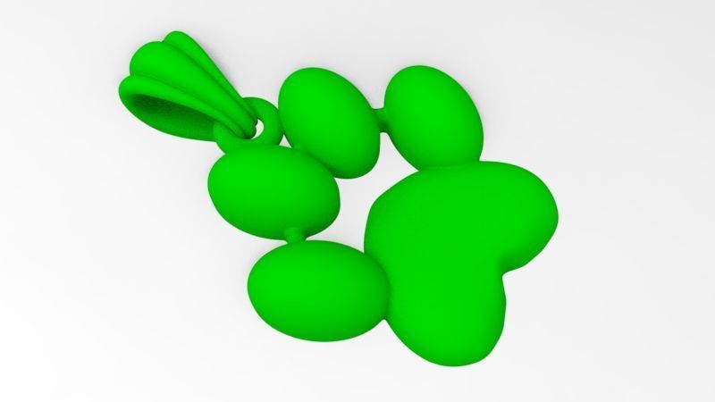 Dog Paw Print Pendant Hollow Footprint Necklace Memorial Jewelry 3D print model_24