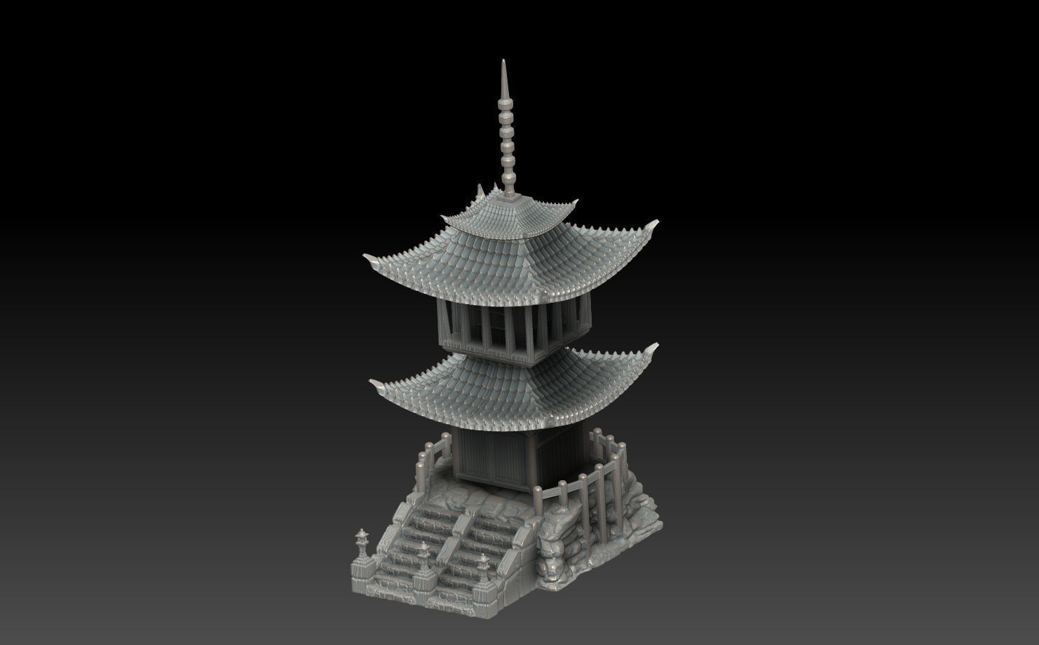  Pagoda asian 3D print model_2