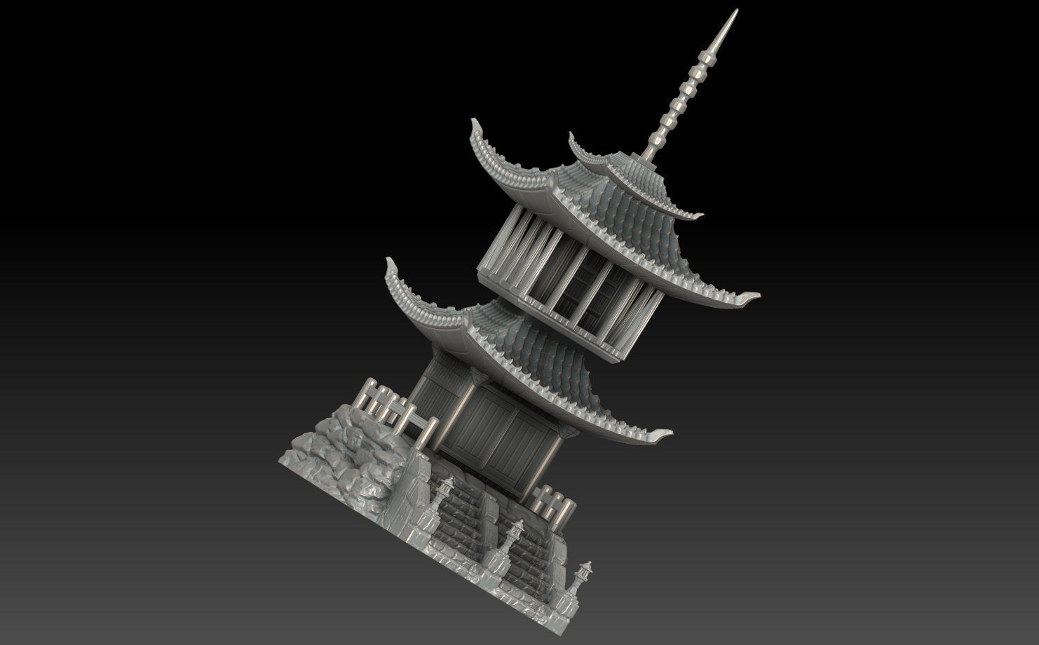  Pagoda asian 3D print model_3