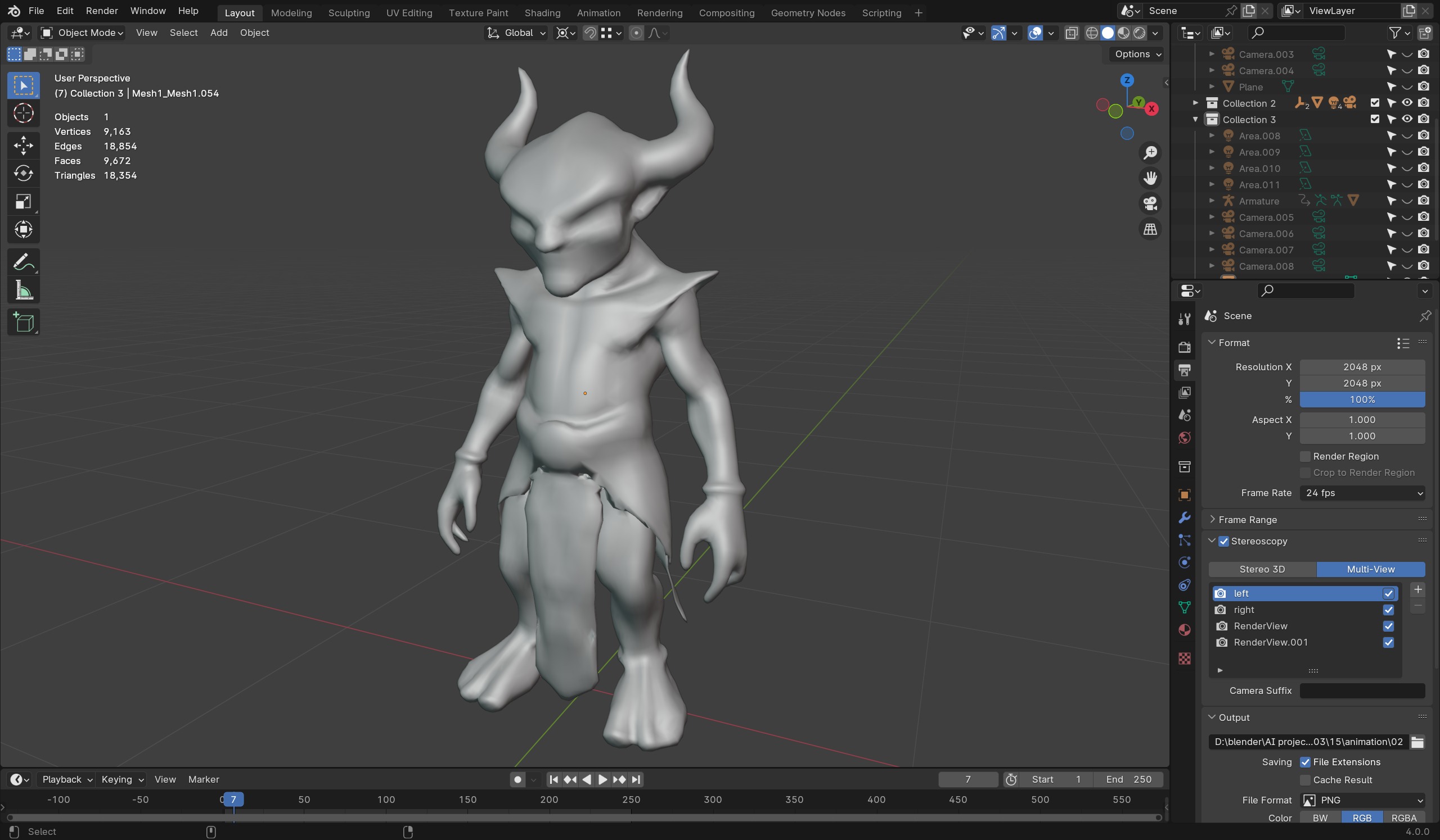 Stone Imp - Dark Fantasy Game-Ready 3D Character Low-poly 3D model_6