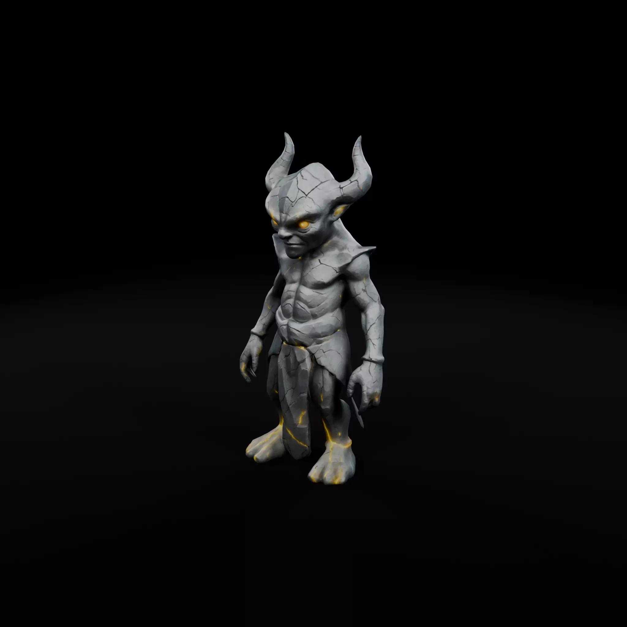 Stone Imp - Dark Fantasy Game-Ready 3D Character Low-poly 3D model_0