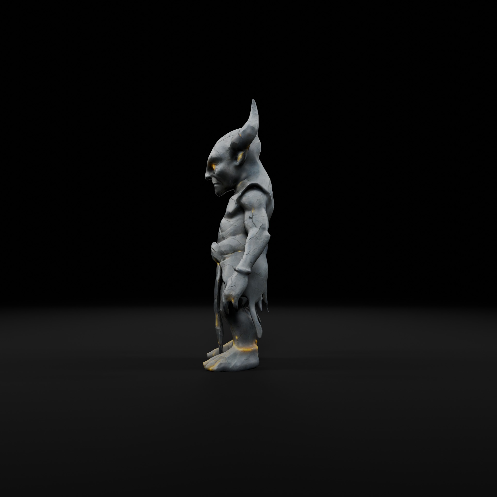 Stone Imp - Dark Fantasy Game-Ready 3D Character Low-poly 3D model_2