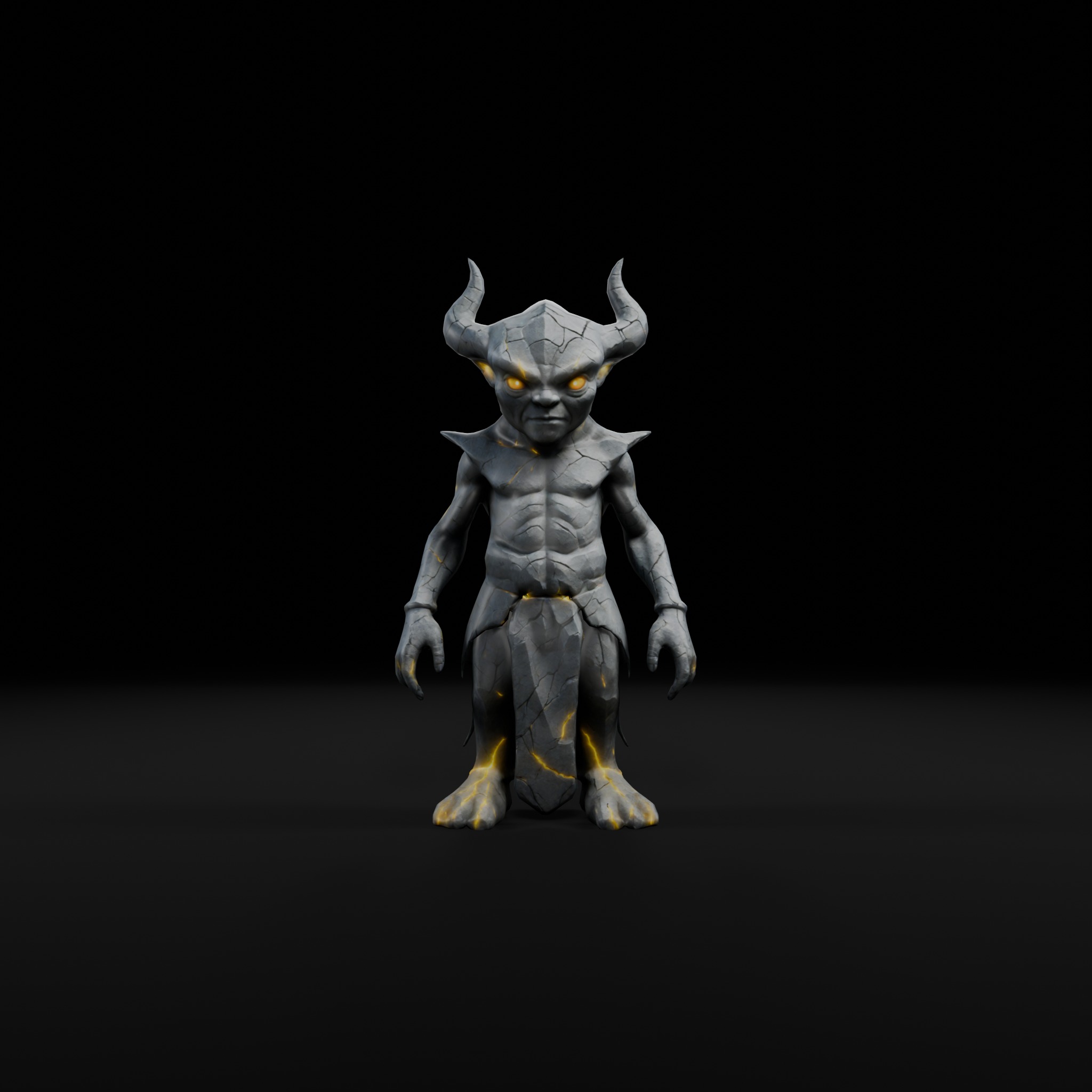 Stone Imp - Dark Fantasy Game-Ready 3D Character Low-poly 3D model_1