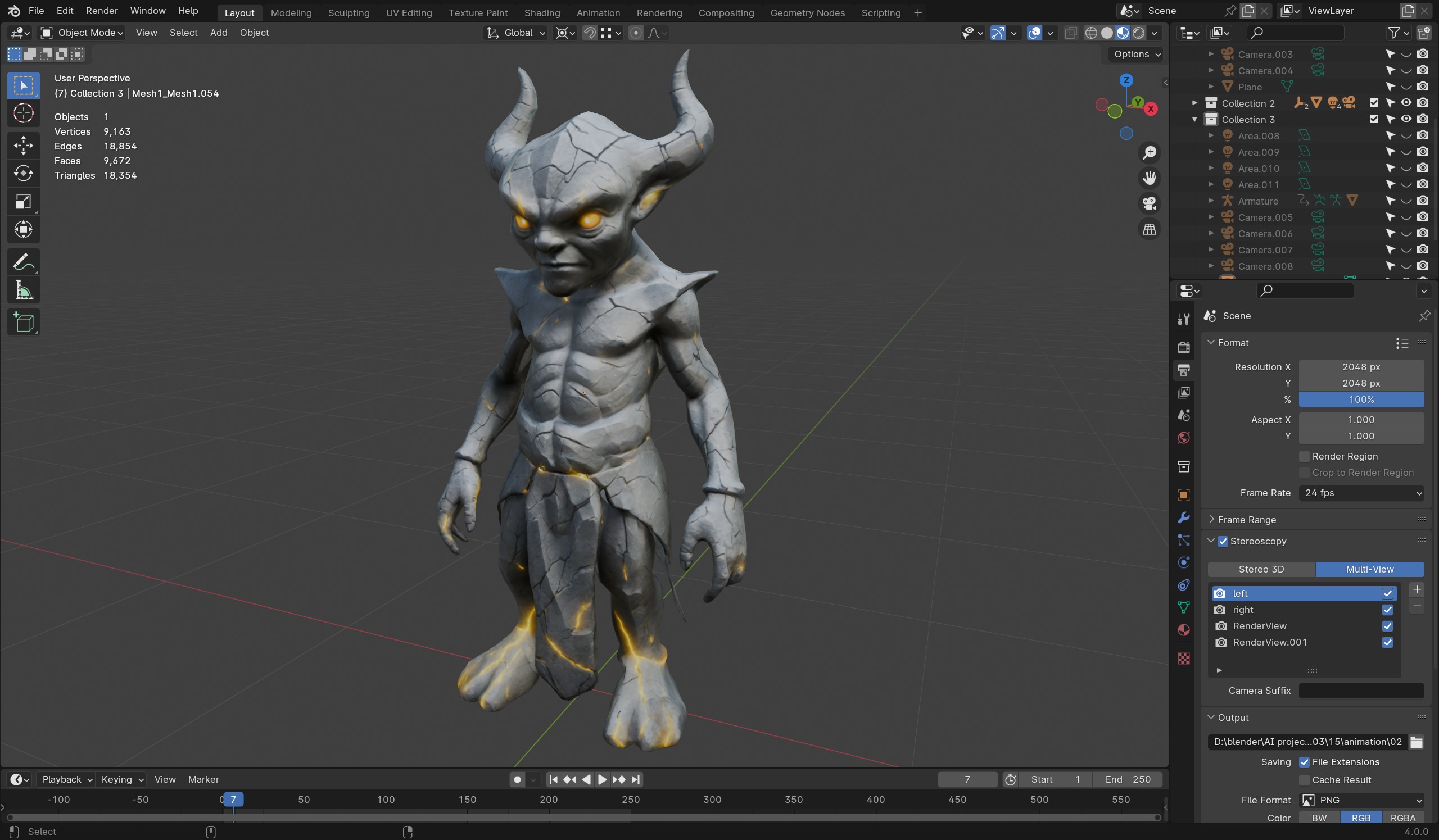 Stone Imp - Dark Fantasy Game-Ready 3D Character Low-poly 3D model_4
