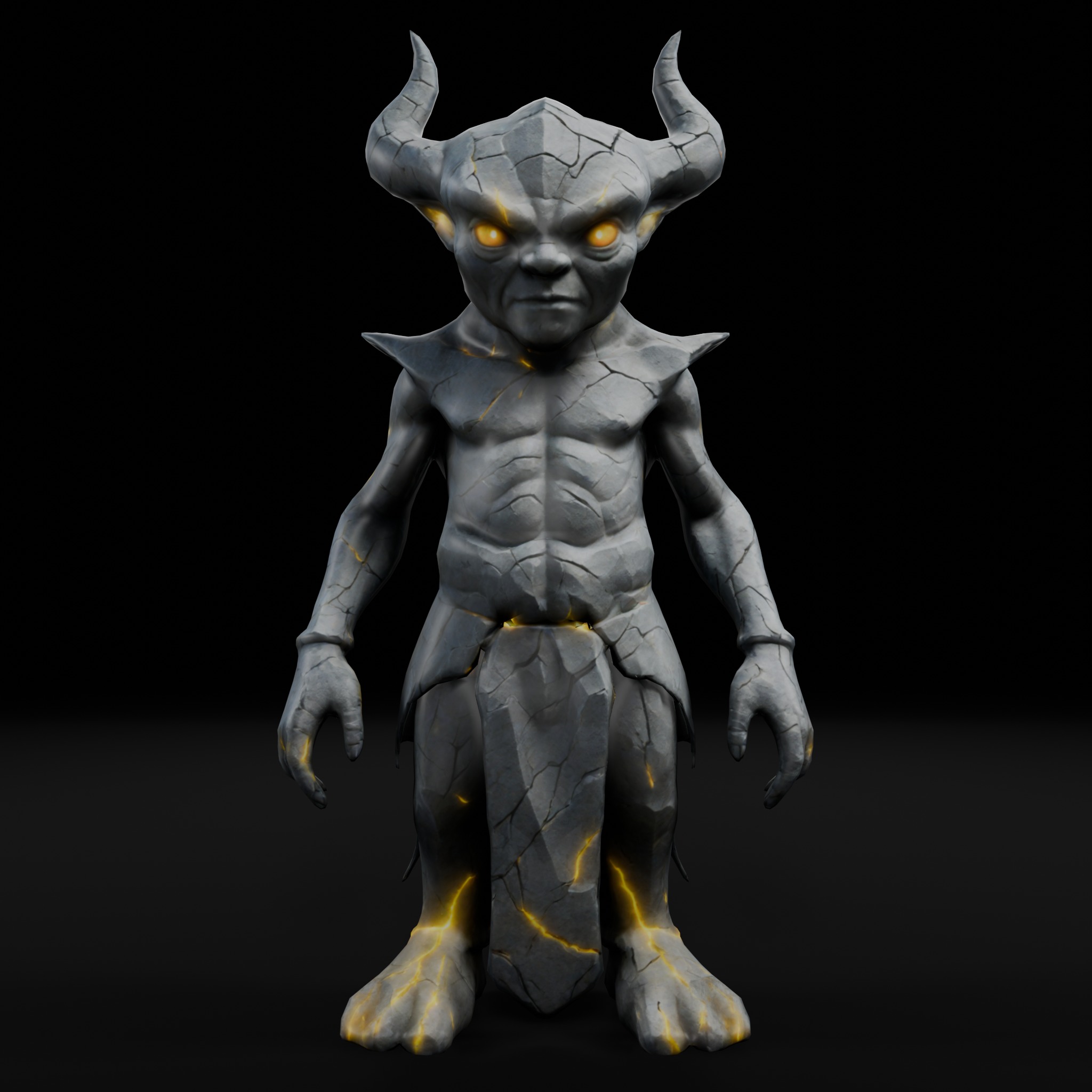 Stone Imp - Dark Fantasy Game-Ready 3D Character Low-poly 3D model_3