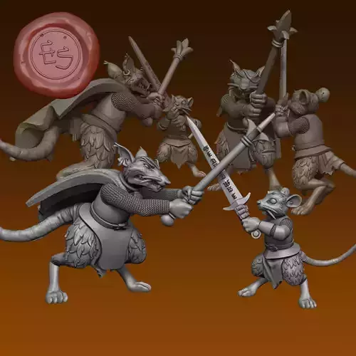Matthias and Cluny the Scourge - Redwall - 32mm scale Miniatures