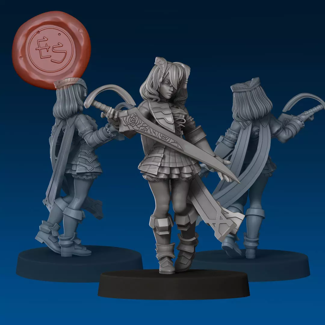 Miriam - Bloodstained - 32mm Miniature 3D print model_0