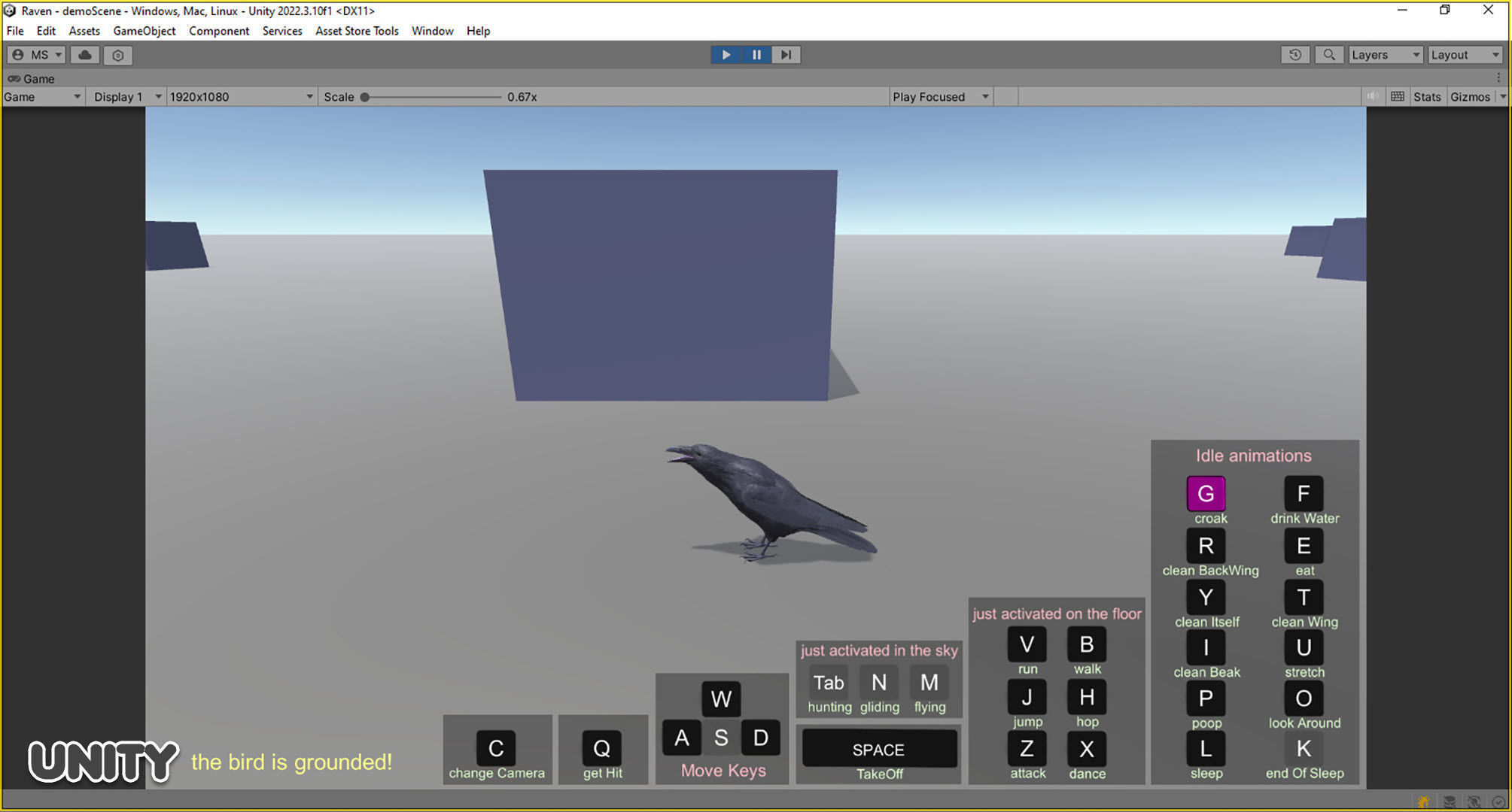 Realistic Animated Raven Low-poly 3D model_23