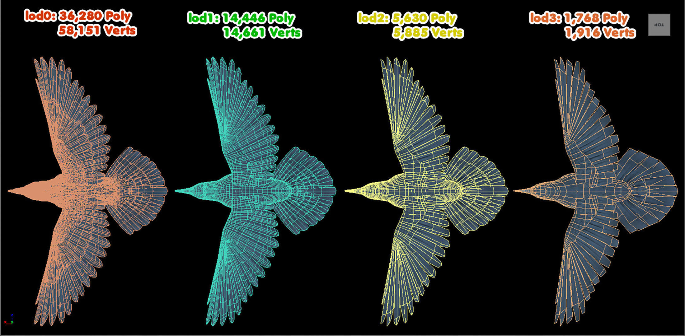 Realistic Animated Raven Low-poly 3D model_16