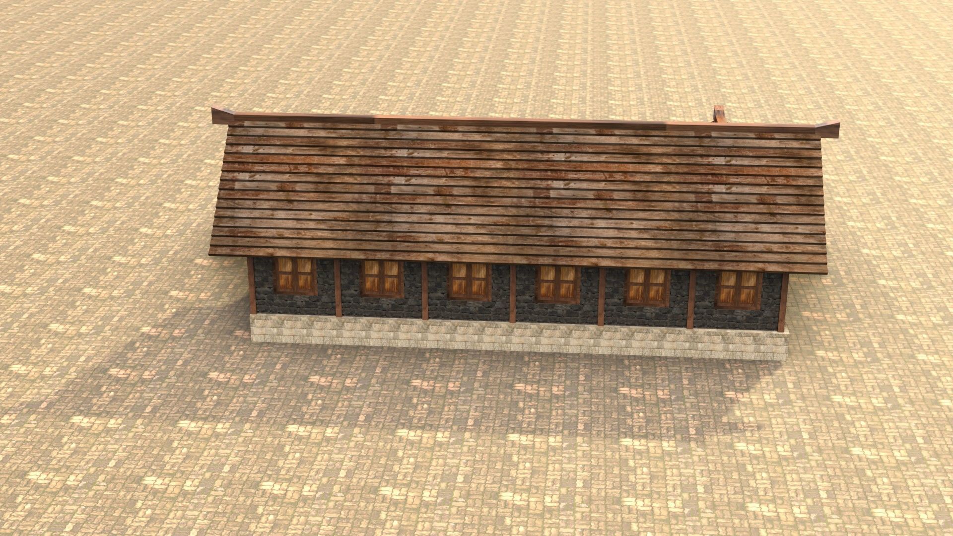 Low poly ancient village house Low-poly 3D model_15