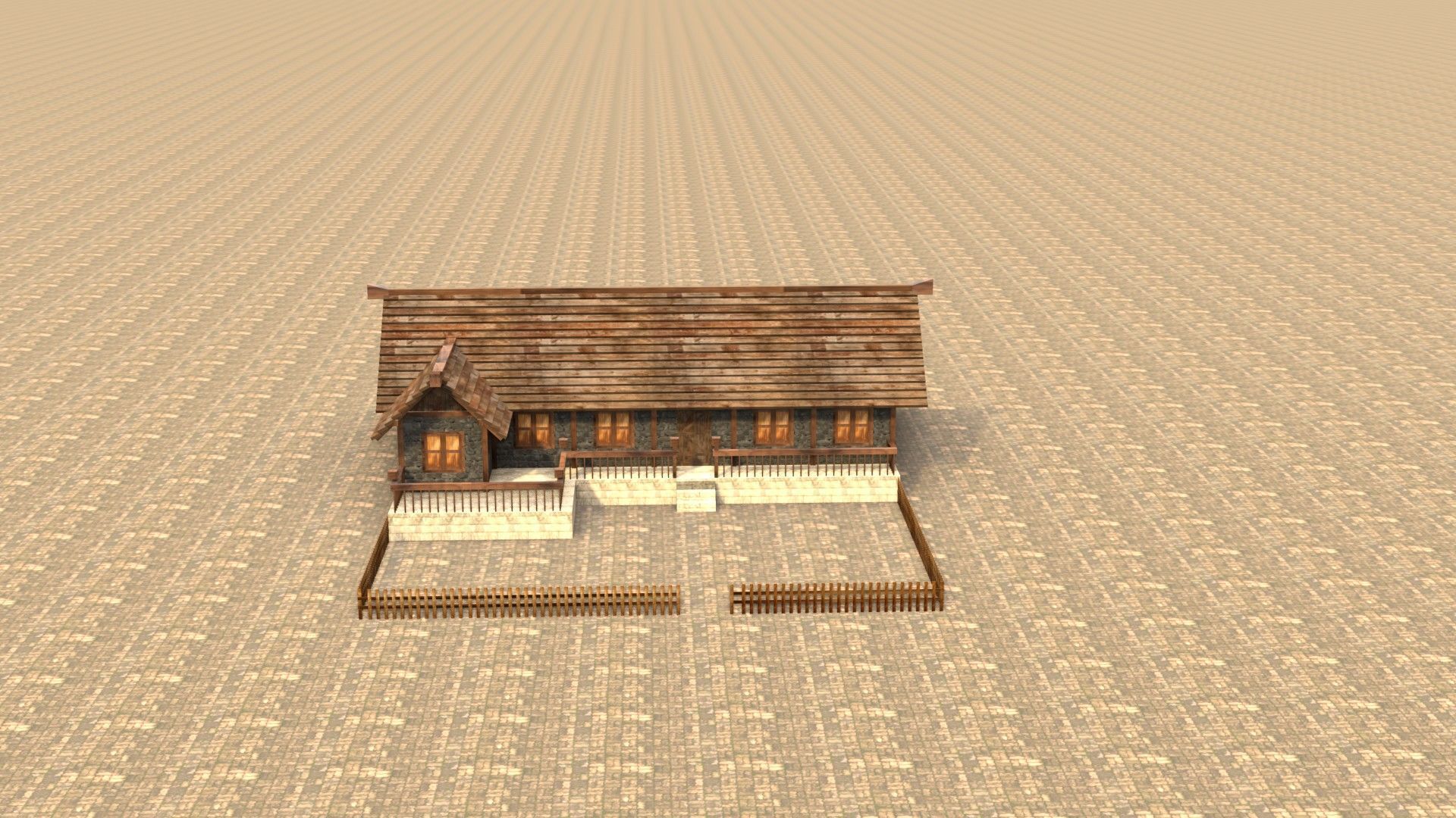 Low poly ancient village house Low-poly 3D model_17