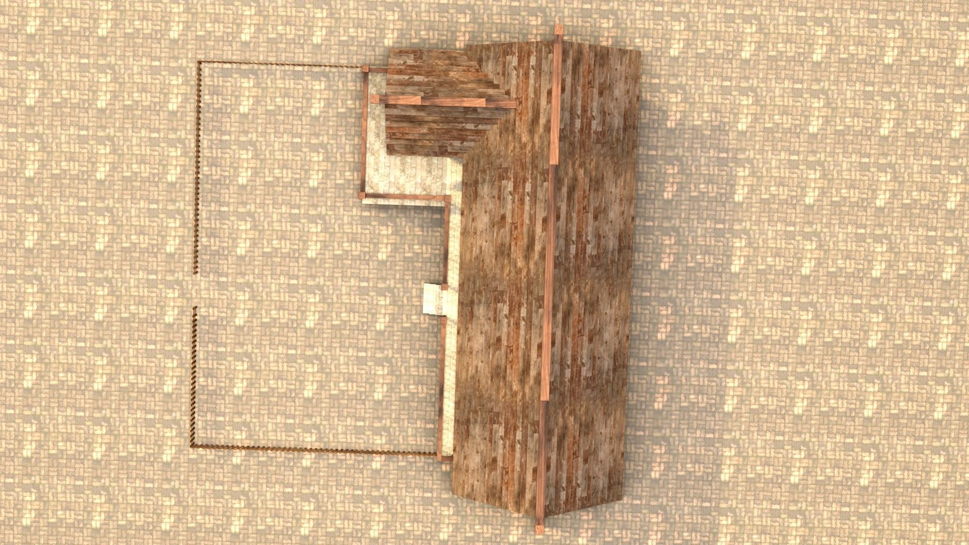 Low poly ancient village house Low-poly 3D model_14