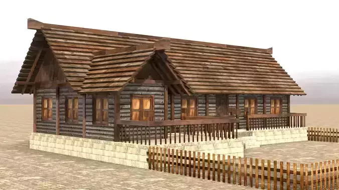 Historical medieval home low poly Low-poly 3D model