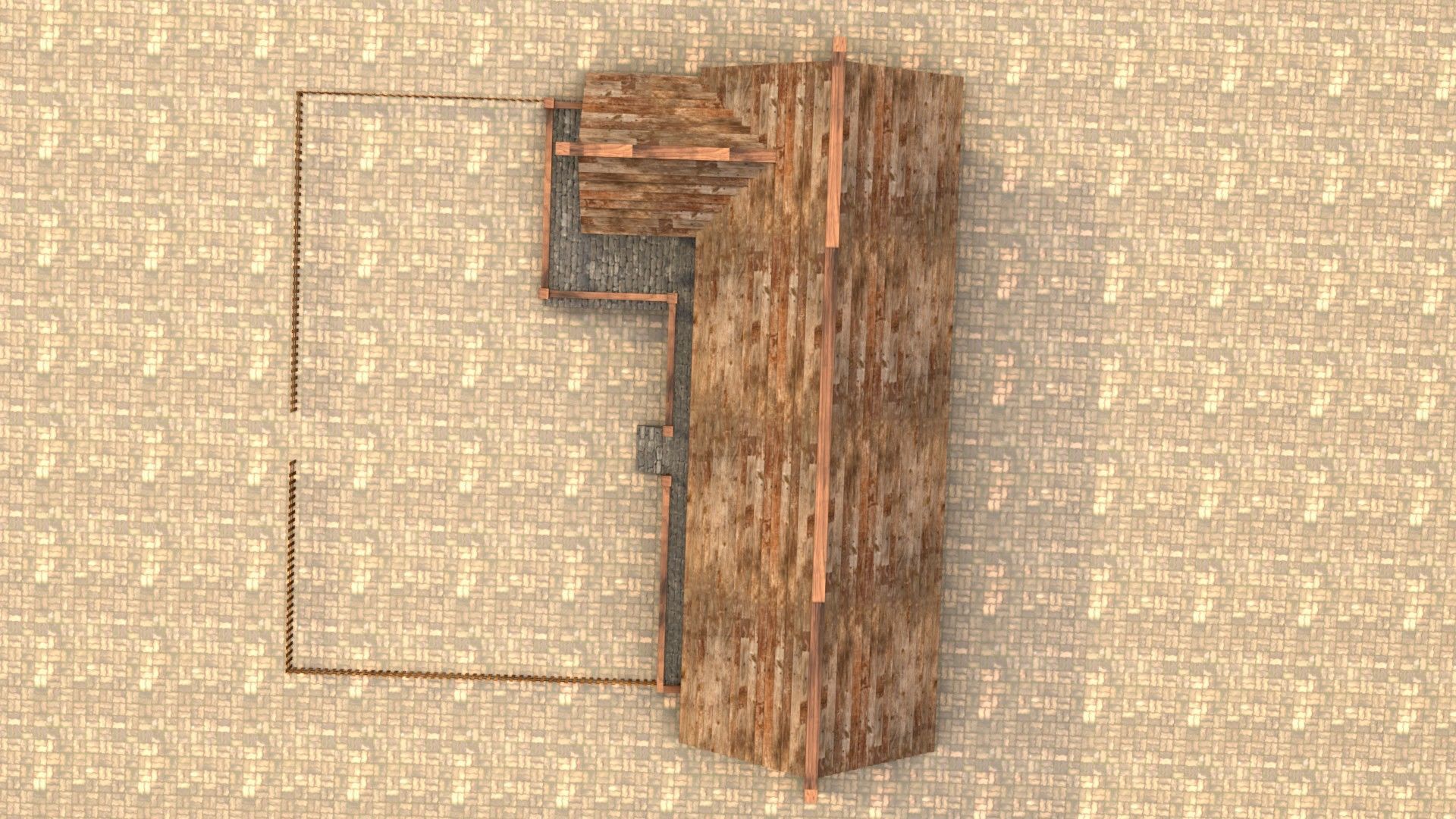 Game-ready medieval hamlet building Low-poly 3D model_14