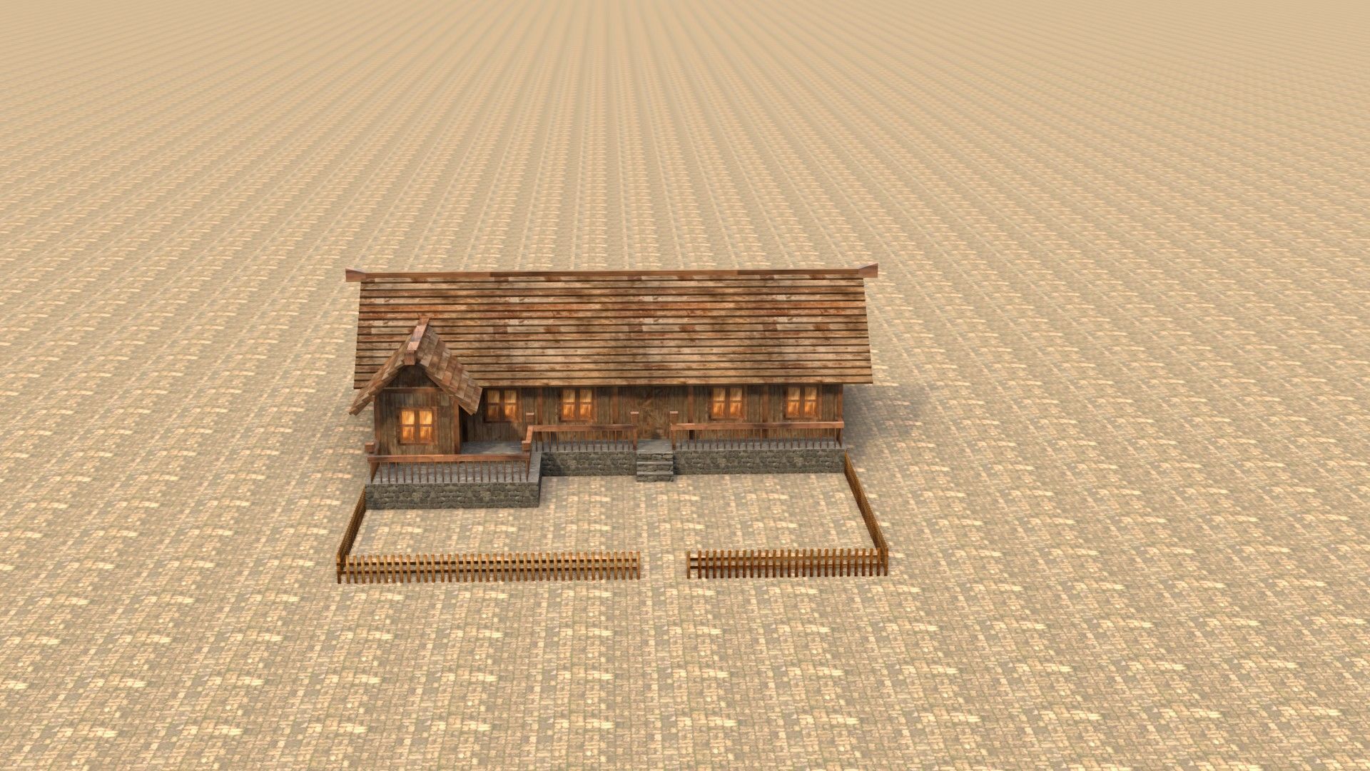 Game-ready medieval hamlet building Low-poly 3D model_17