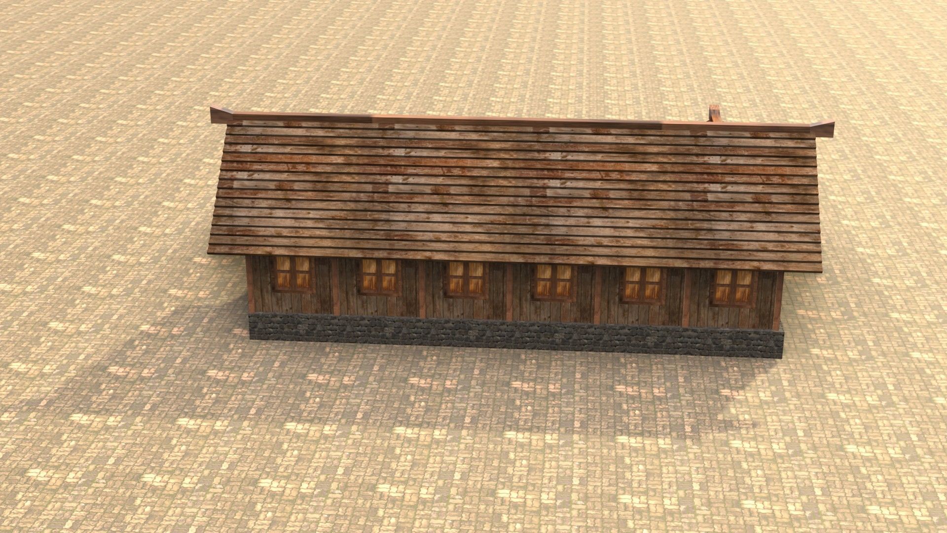Game-ready medieval hamlet building Low-poly 3D model_15