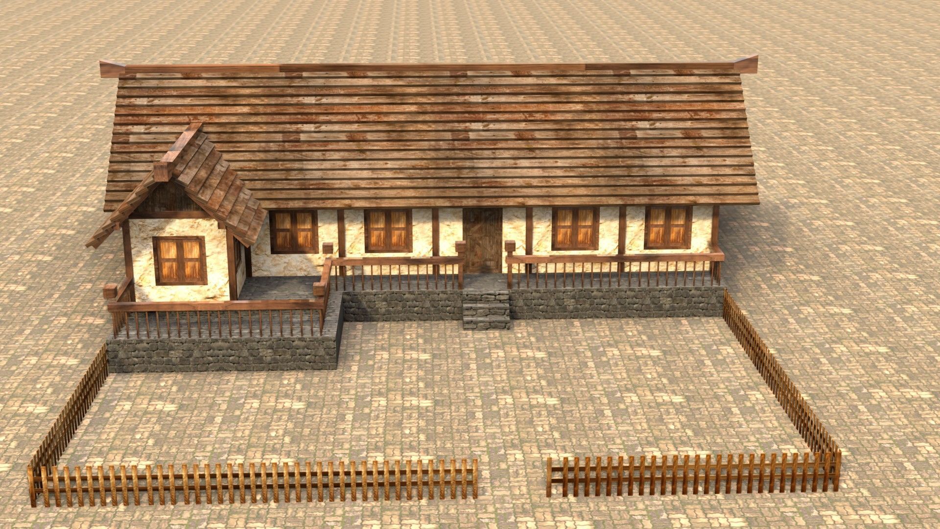 Fantasy RPG medieval house asset Low-poly 3D model_1