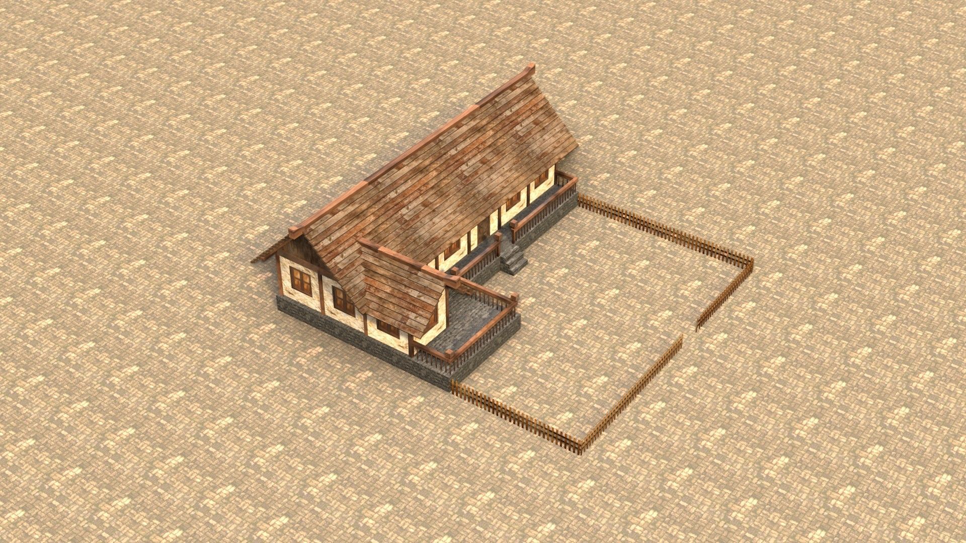 Fantasy RPG medieval house asset Low-poly 3D model_18
