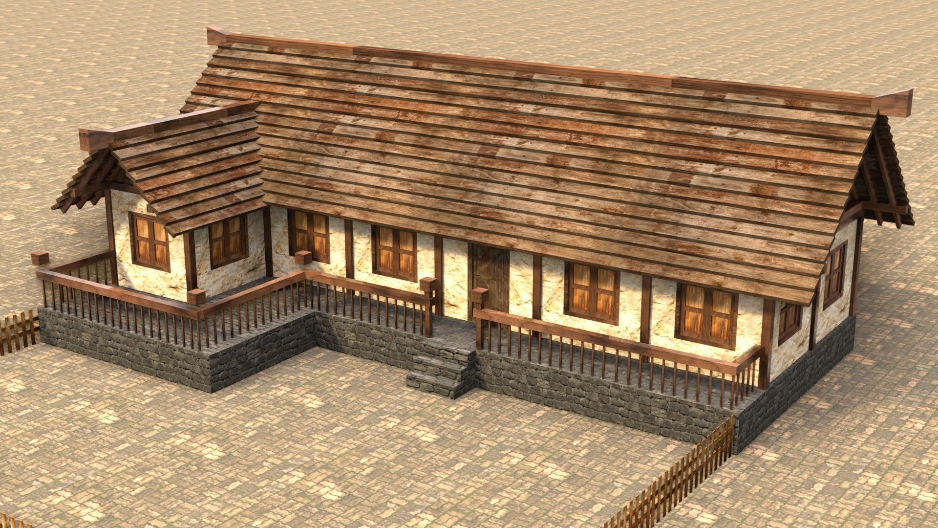 Fantasy RPG medieval house asset Low-poly 3D model_2