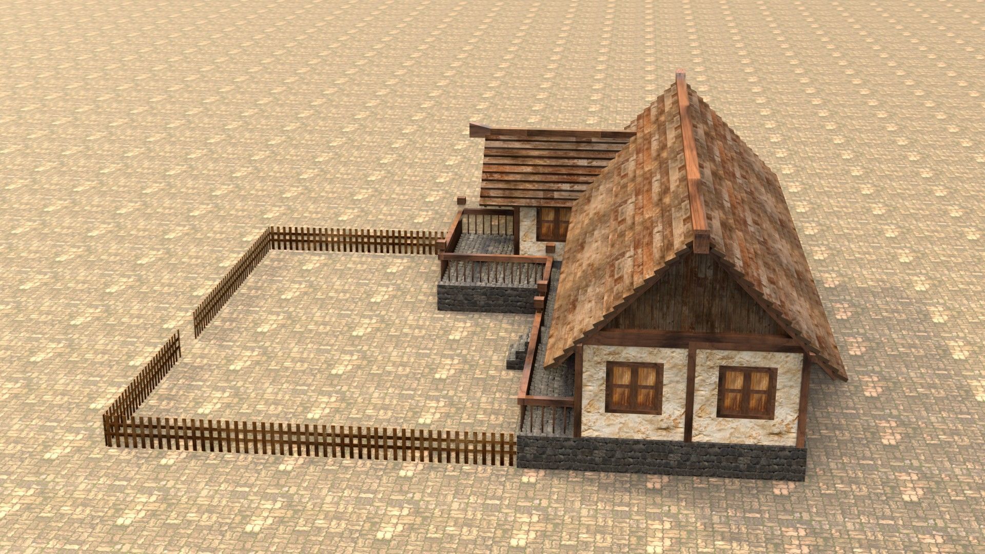 Fantasy RPG medieval house asset Low-poly 3D model_9