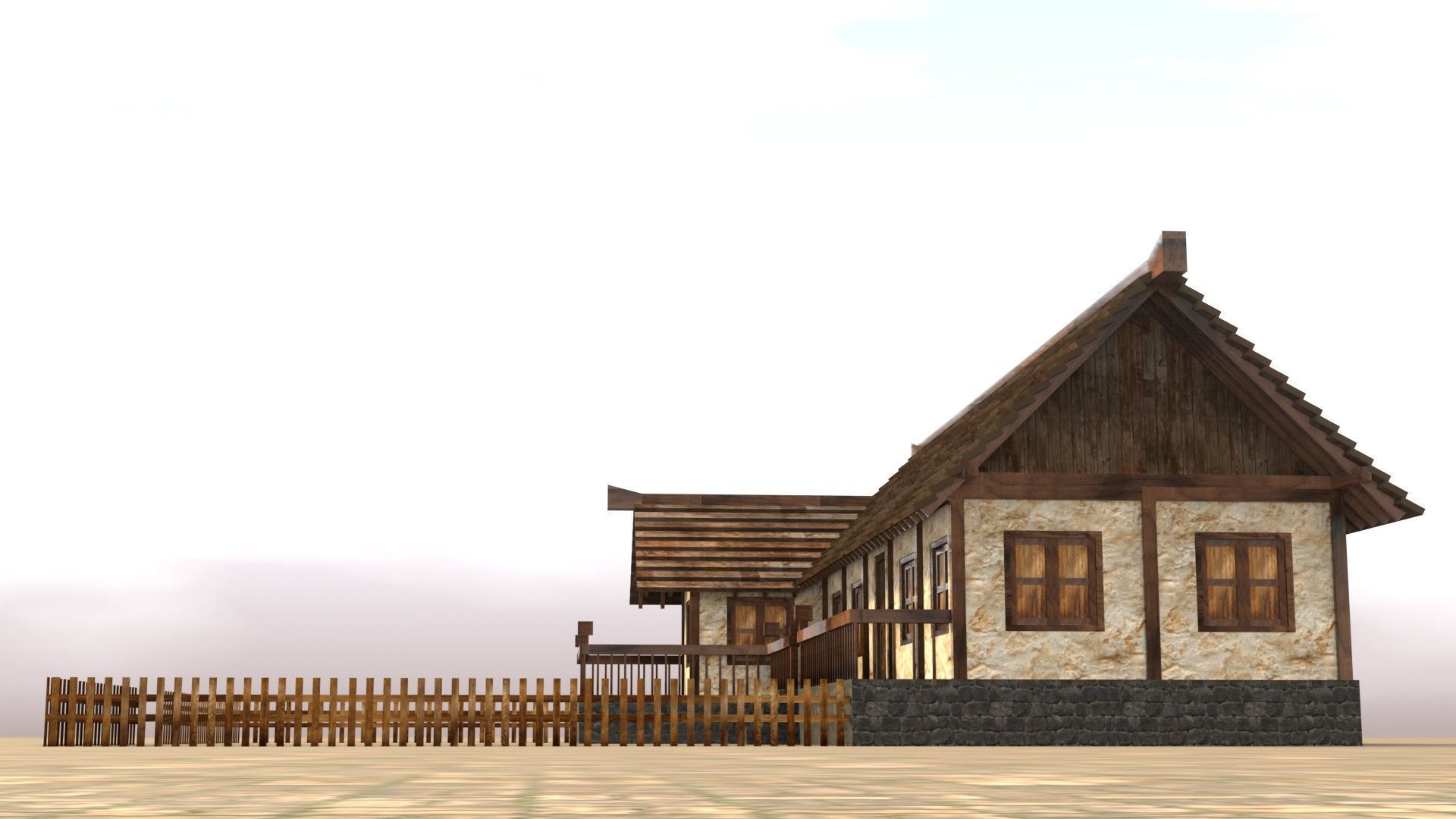 Fantasy RPG medieval house asset Low-poly 3D model_12