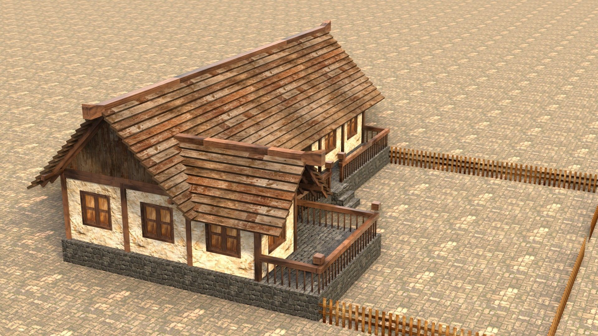 Fantasy RPG medieval house asset Low-poly 3D model_5