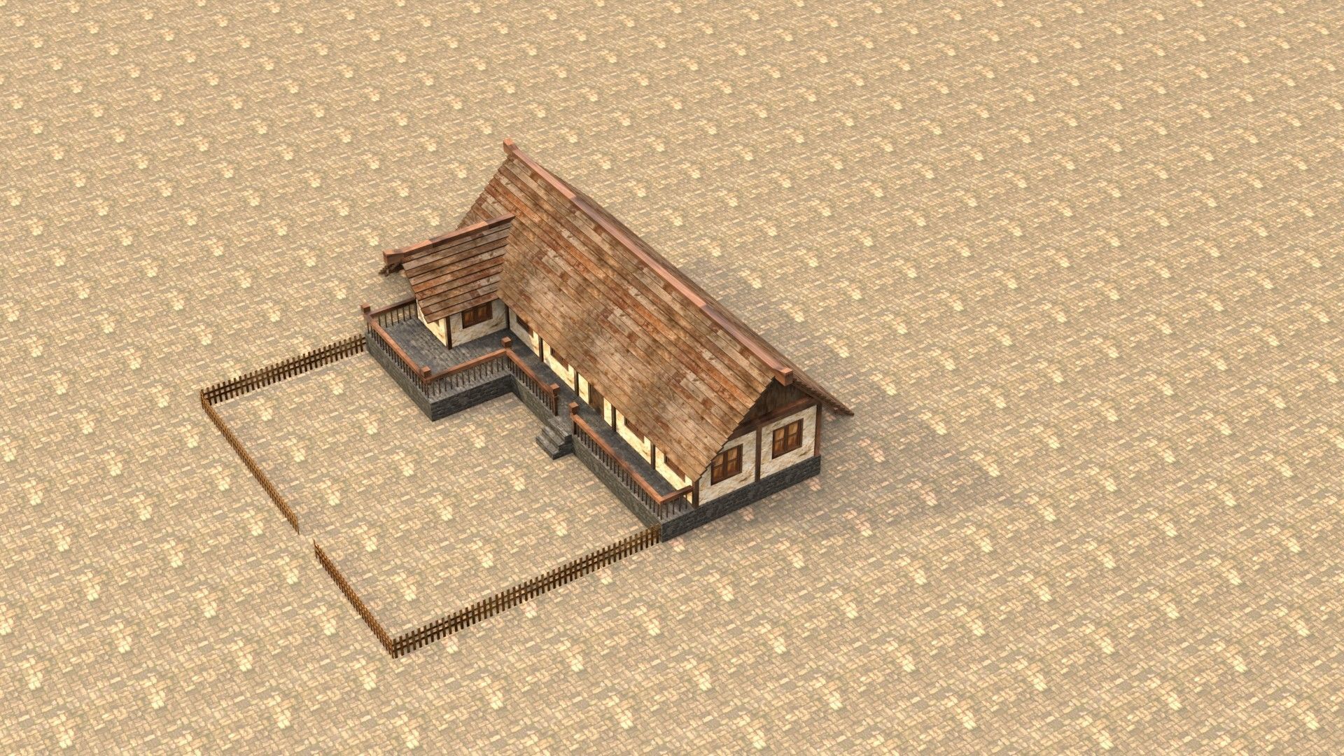 Fantasy RPG medieval house asset Low-poly 3D model_19