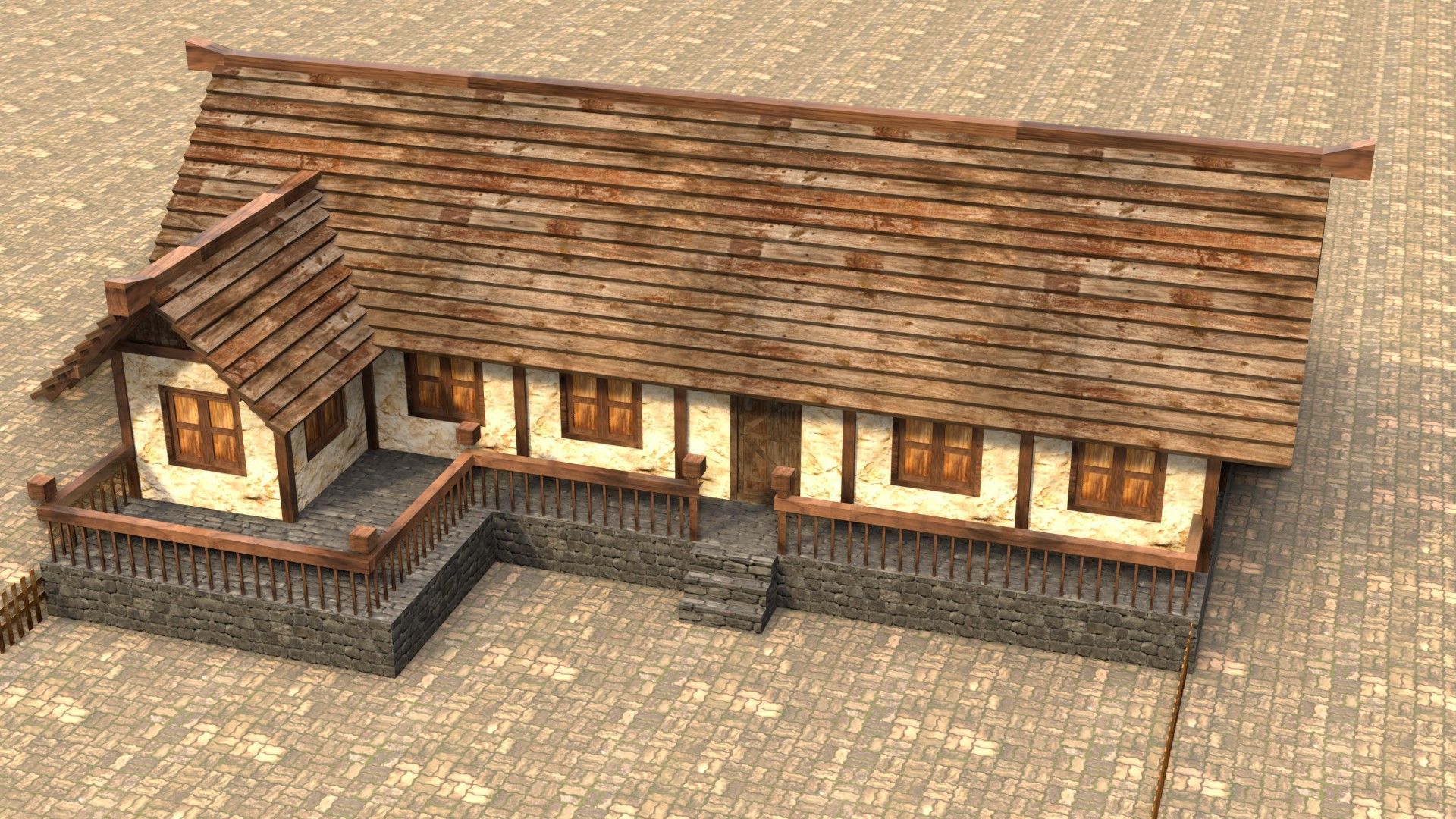 Fantasy RPG medieval house asset Low-poly 3D model_3