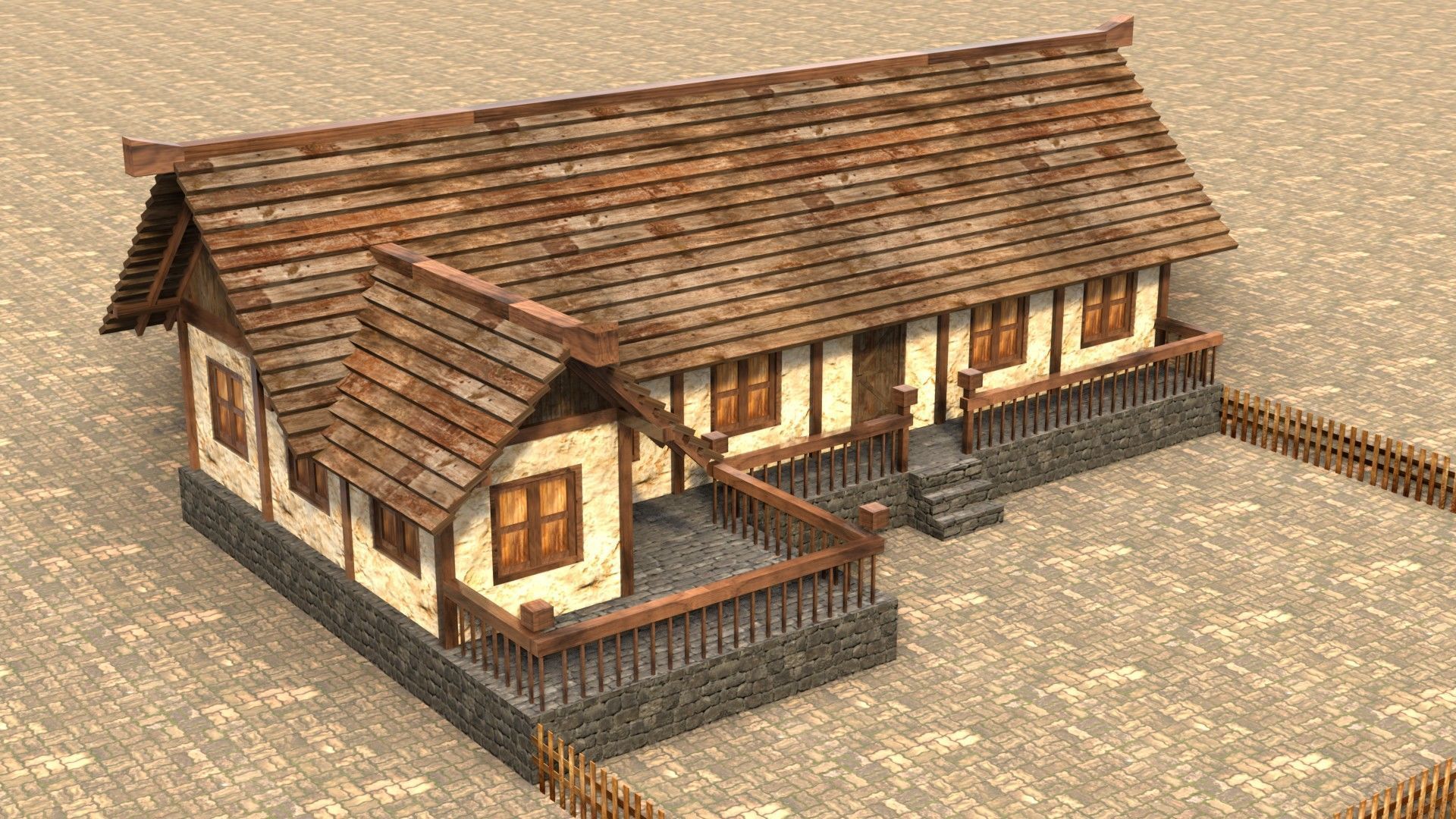 Fantasy RPG medieval house asset Low-poly 3D model_4