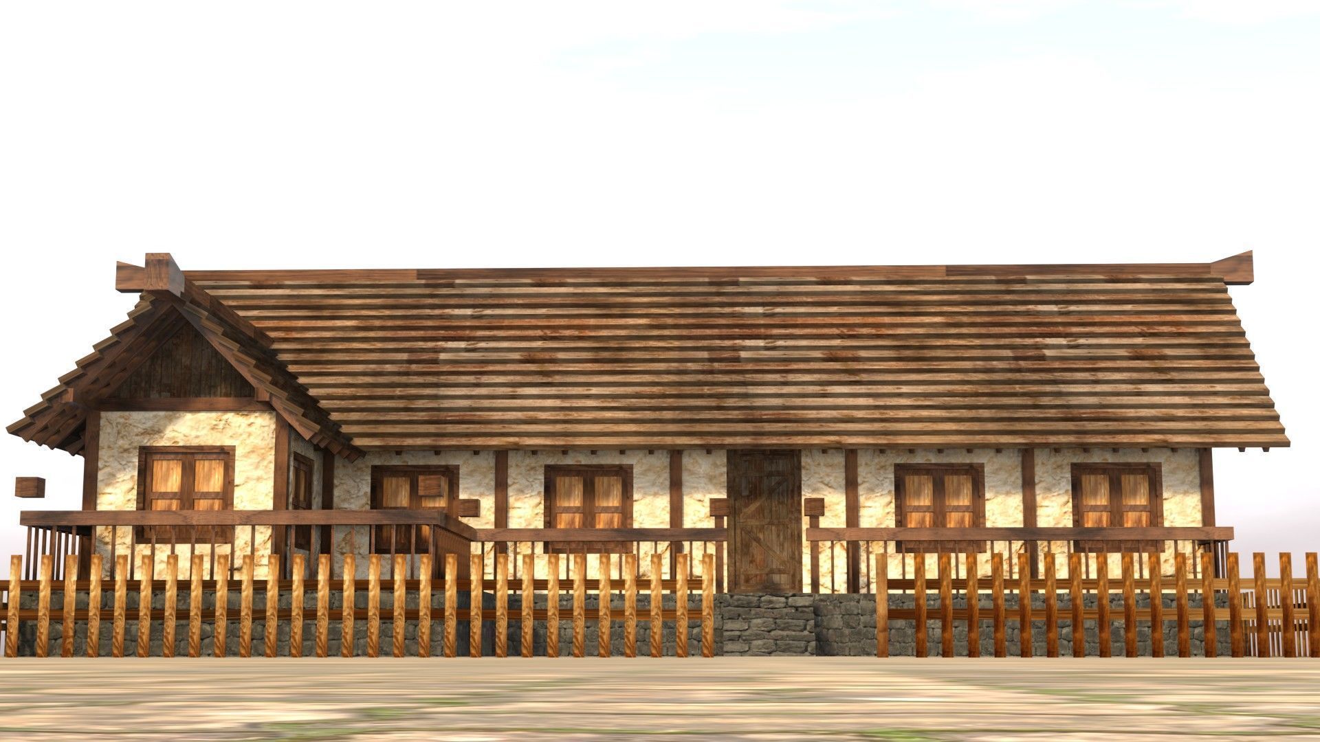 Fantasy RPG medieval house asset Low-poly 3D model_10