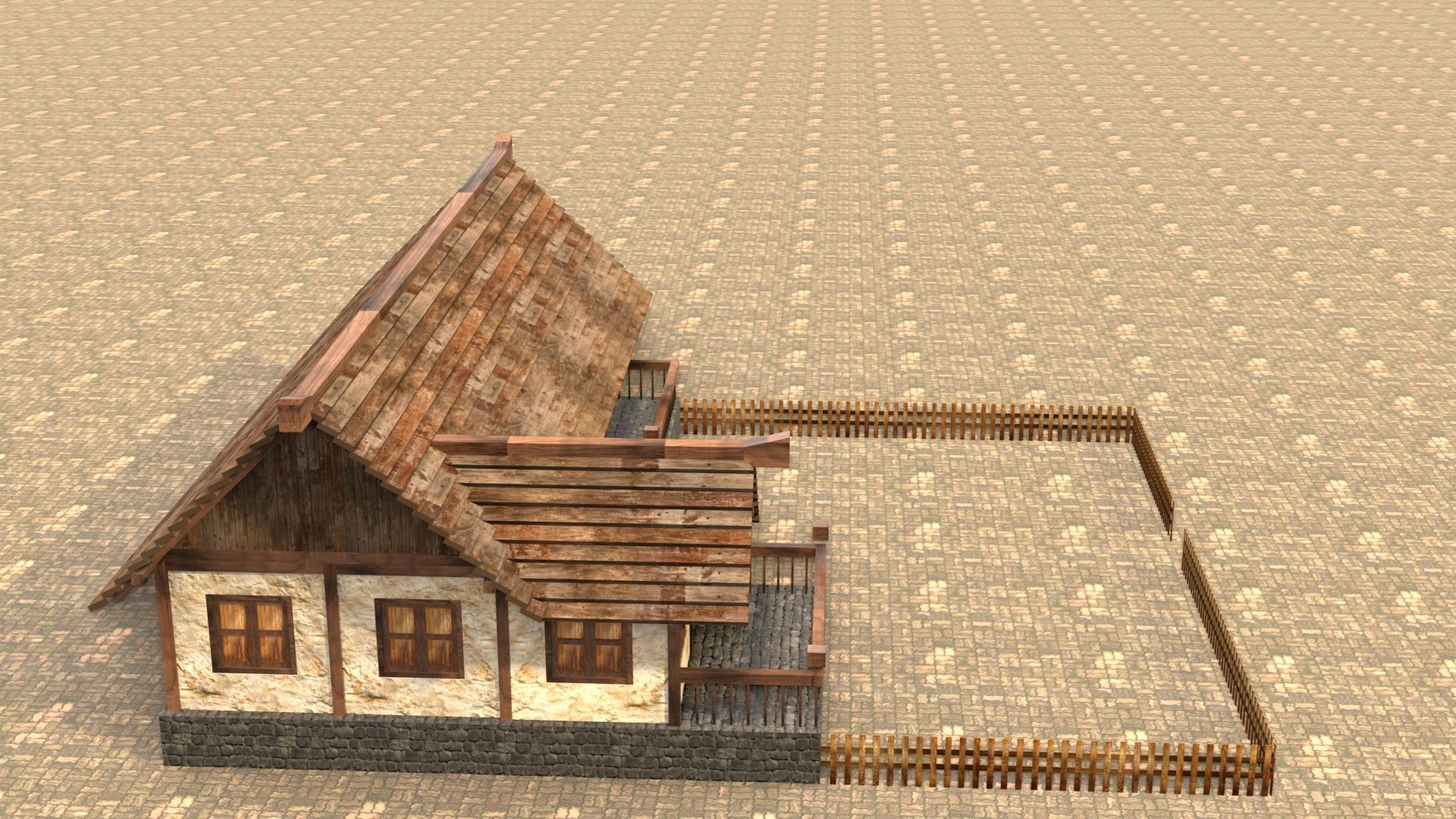 Fantasy RPG medieval house asset Low-poly 3D model_6