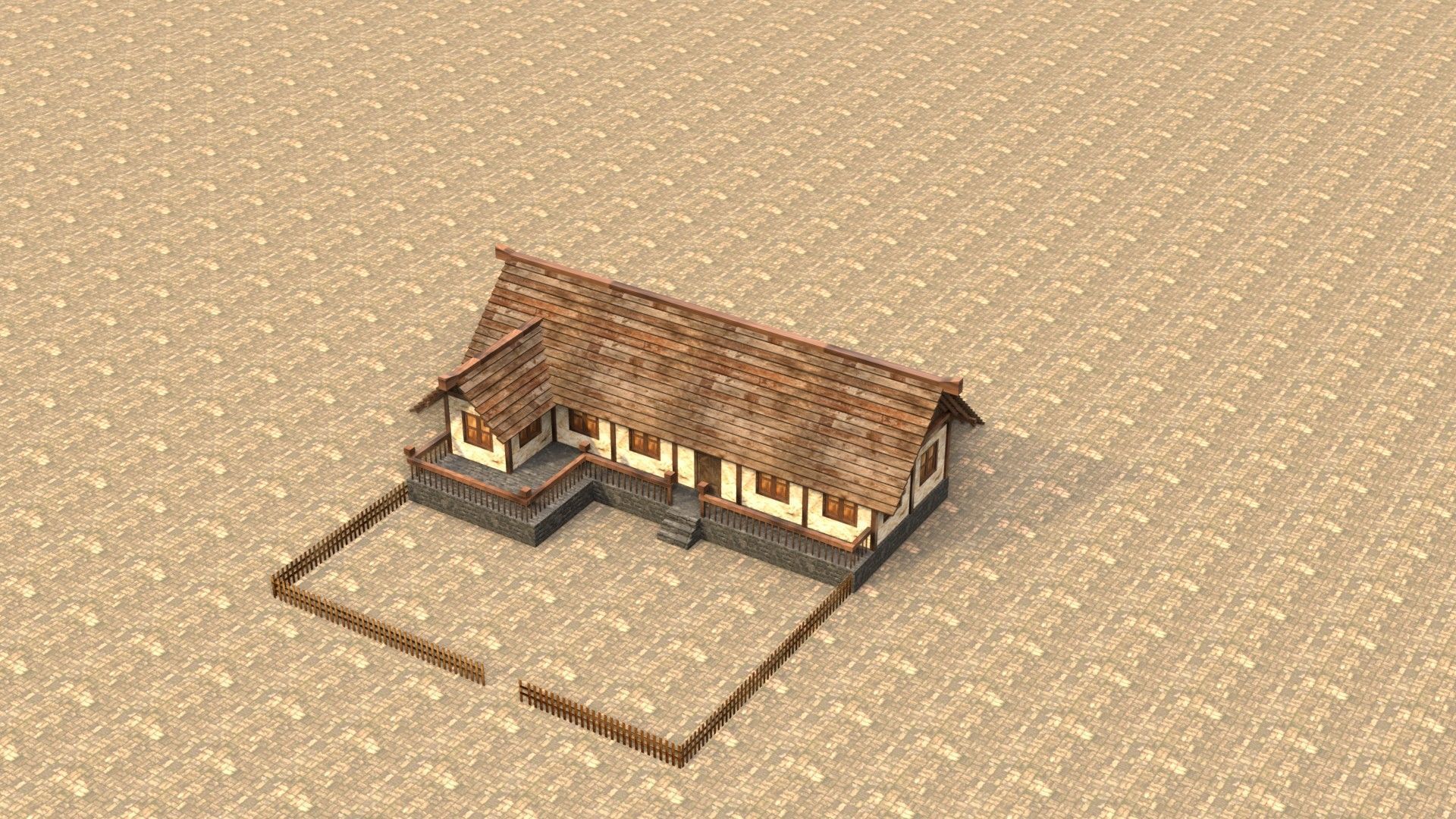 Fantasy RPG medieval house asset Low-poly 3D model_13
