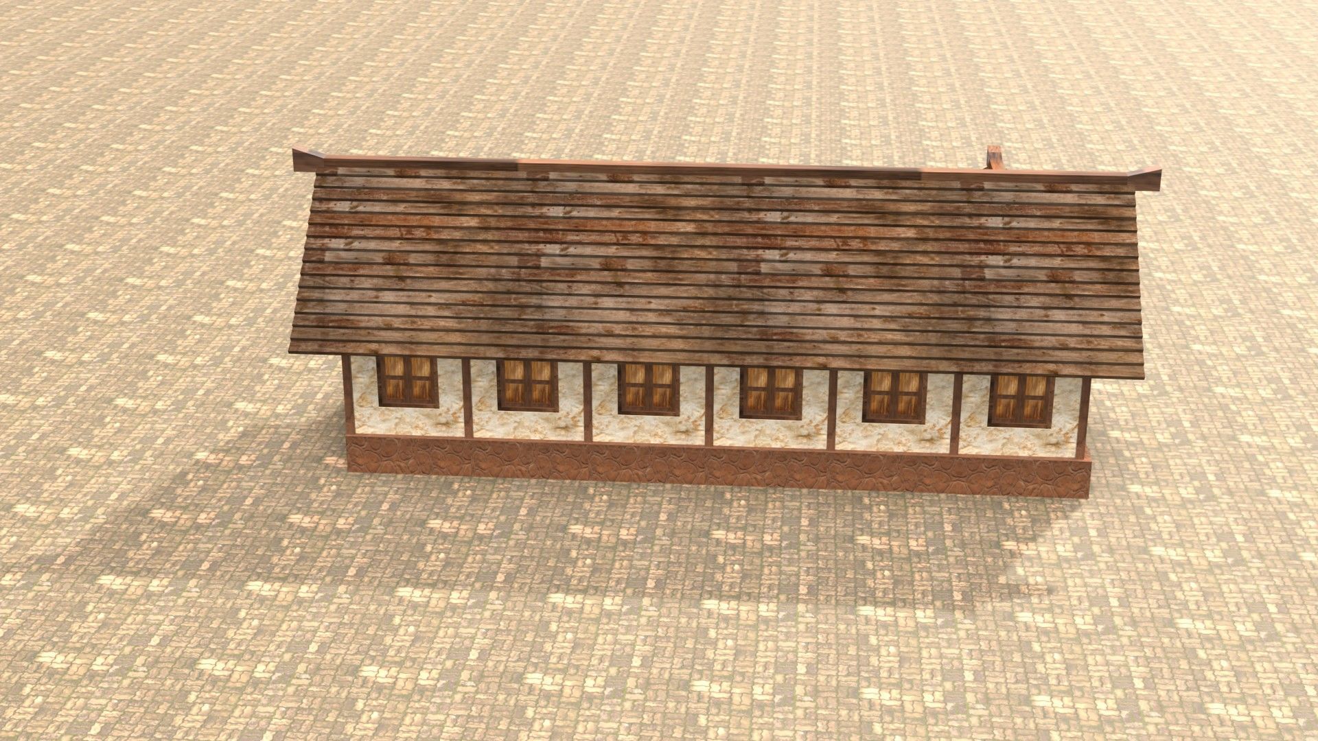 Ancient medieval house 3D low poly Low-poly 3D model_15