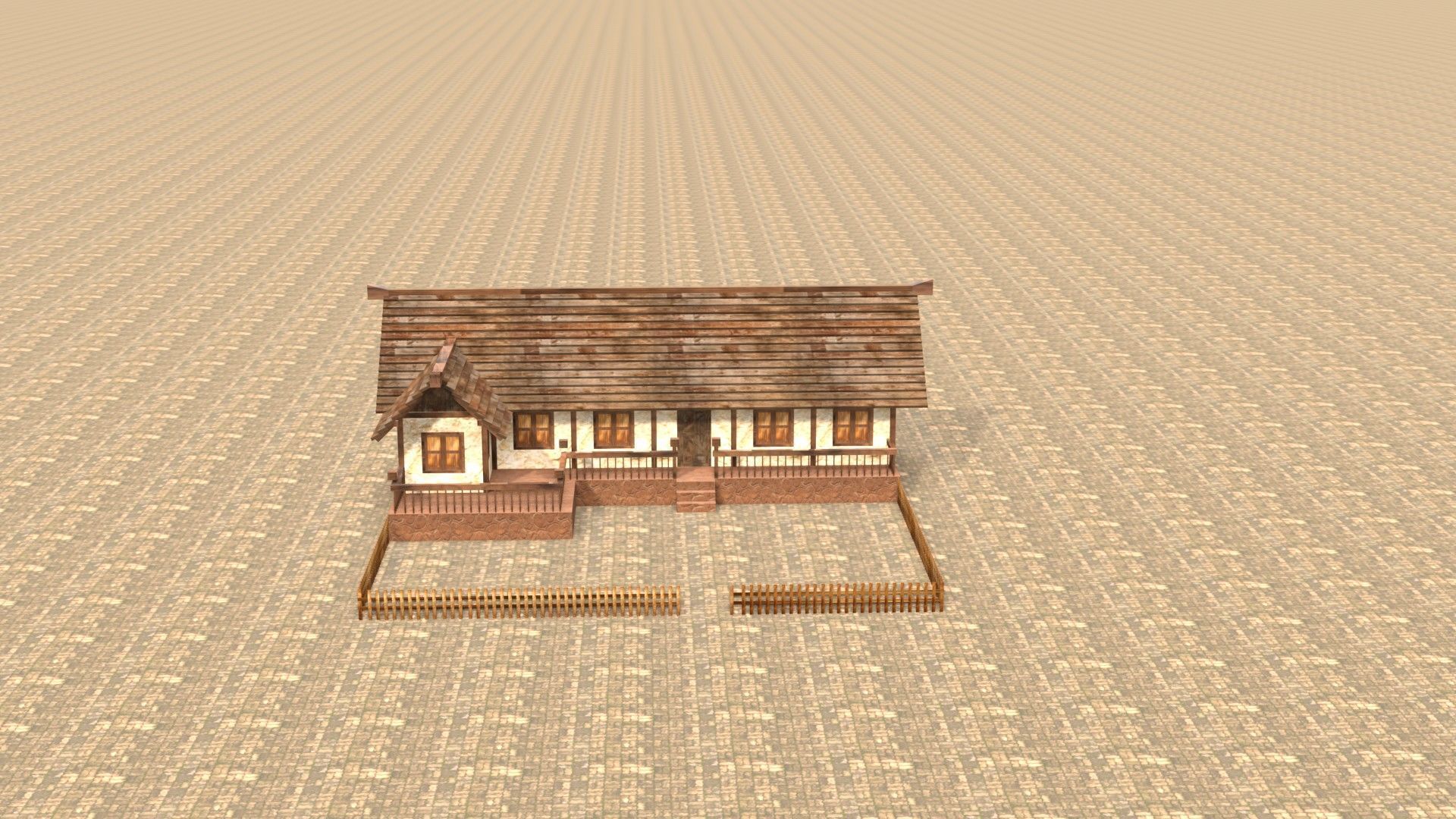 3D medieval house for game design Low-poly 3D model_17