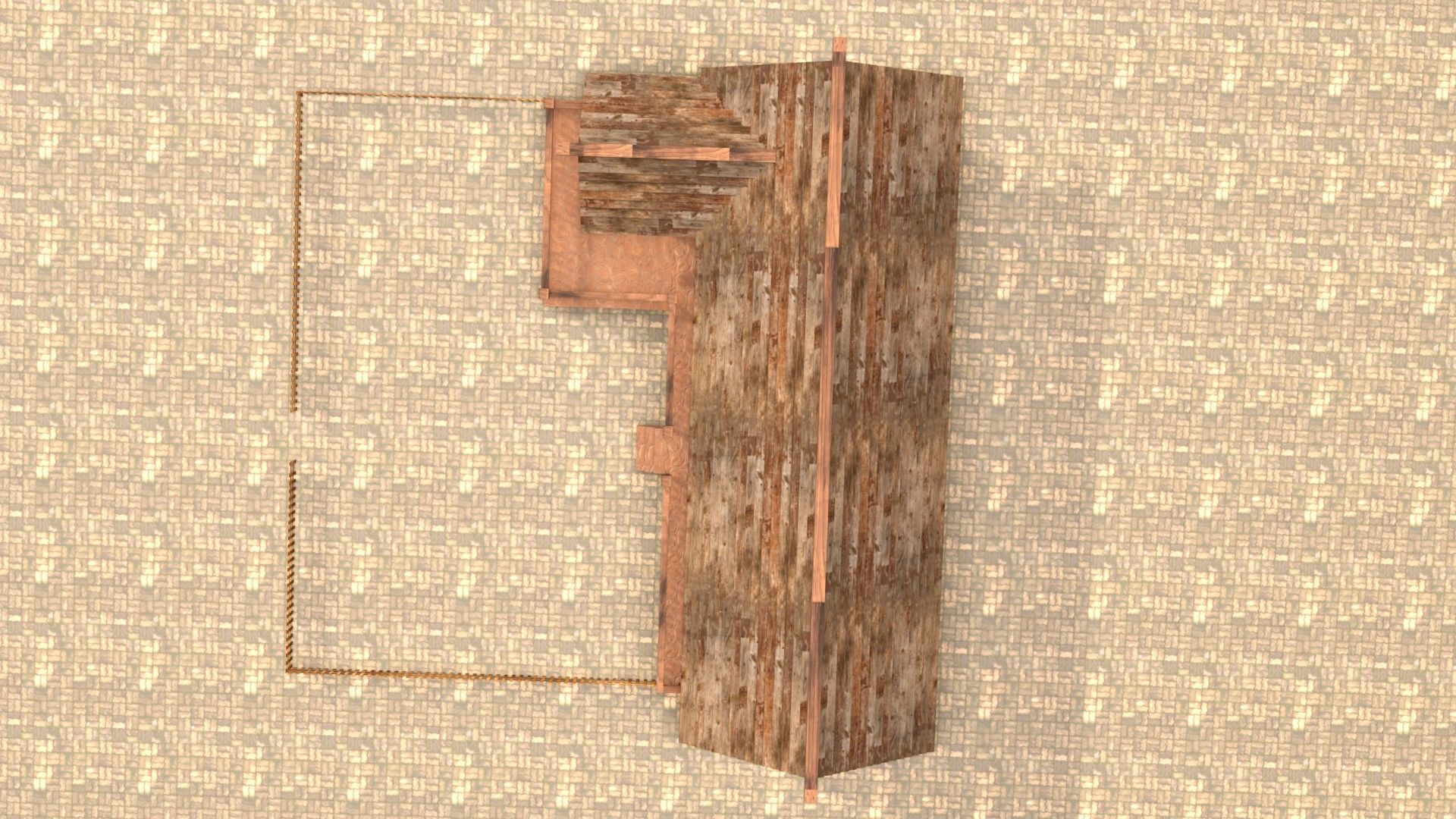 3D low poly medieval house square Low-poly 3D model_14