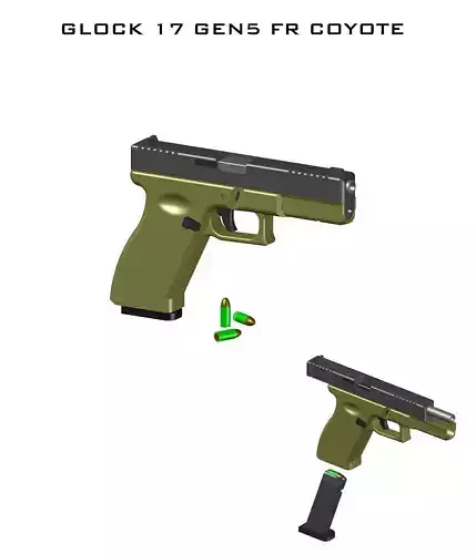 GLOCK GEN 5 FR COYOTE MINIATURE KEYCHAIN 3D print model